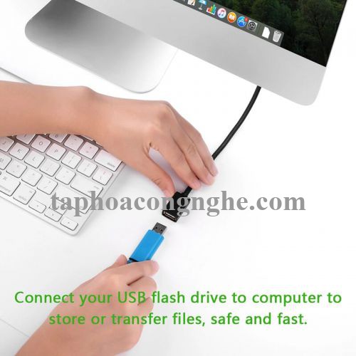 Ugreen 10890 3M màu Đen Cáp tín hiệu nối dài USB 2.0 lõi thuần đồng dáng dẹt US103 30010890